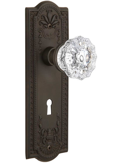 Meadows Door Set with Fluted-Crystal Glass Knobs and Keyhole
